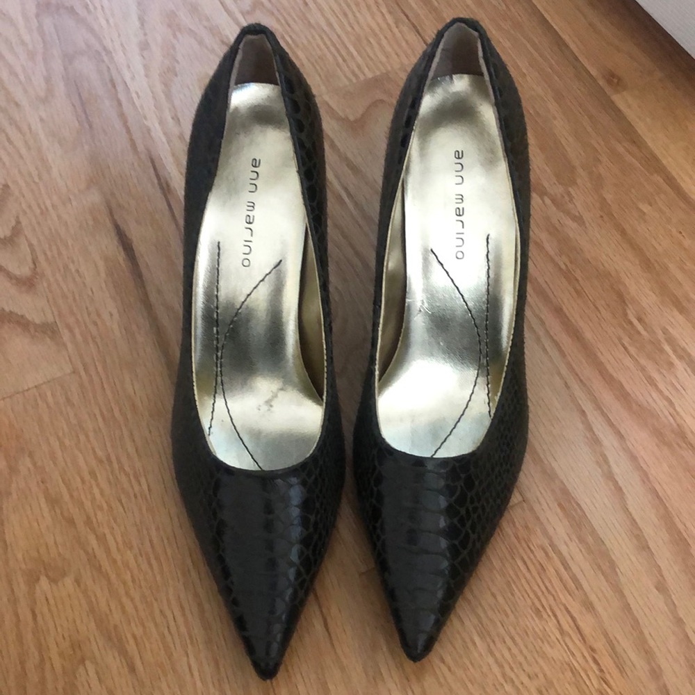 Dark Green skin Ann Marino pumps size 6 1/2